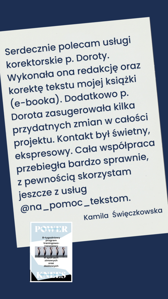Rekomendacja Karolina Świączkowska